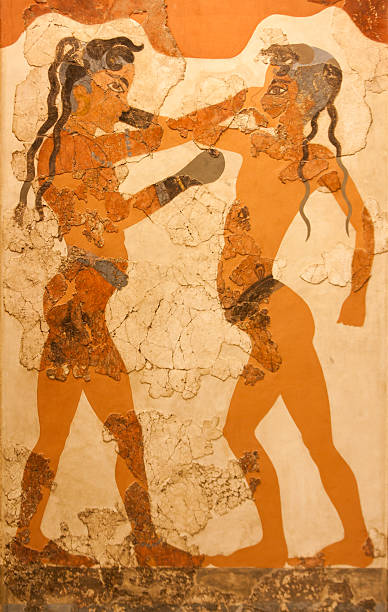 istock Fresco of boxing boys in Greece 179647958