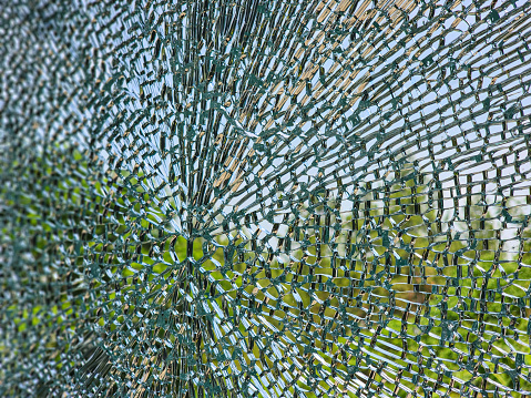 pattern of tempered glass shards