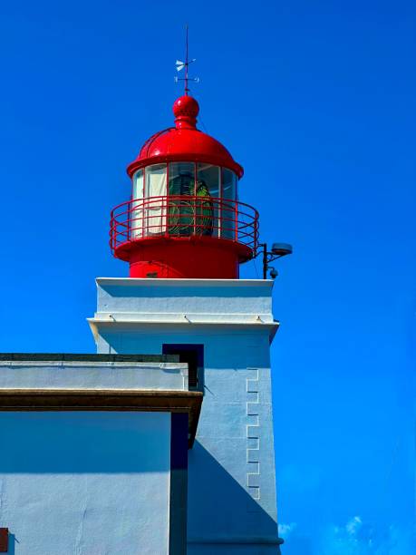 istock Lighthouse painted in red and white stands tall on Madeira's western cliffs 1796488383