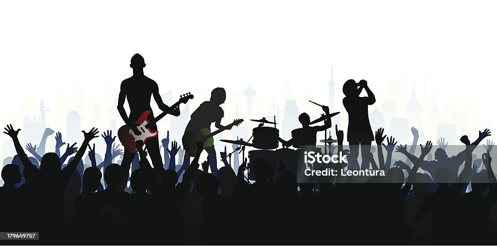 - Band (Jede Person geht Clipping Path verdeckt Beine) - Lizenzfrei Rockgruppe Vektorgrafik