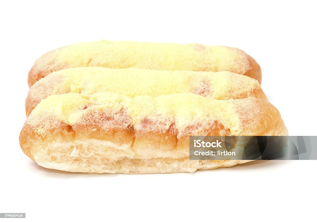 Süßes Brot mit butter und Zucker Isoliert - Lizenzfrei Backen Stock-Foto