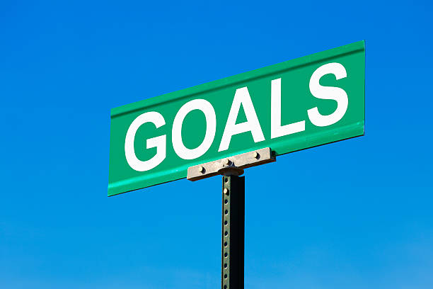istock High in the Sky Goals Street Sign 179650931