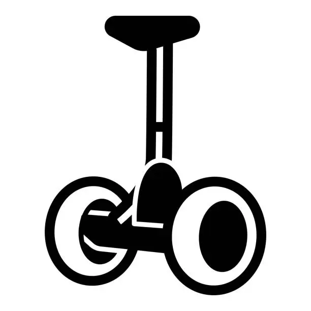 Vector illustration of Hoverboard solid icon, electric transport concept, gyroscooter with handle vector sign on white background, glyph style icon mobile concept web design. Vector graphics.