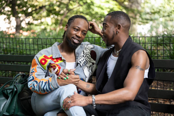 istock Black couple, leisure time, and contentment in public park 1796516205
