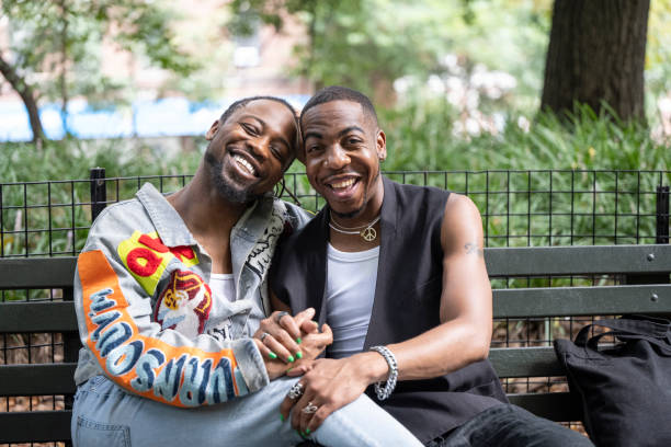 istock Cheerful Black couple, relaxed and smiling at camera 1796516223
