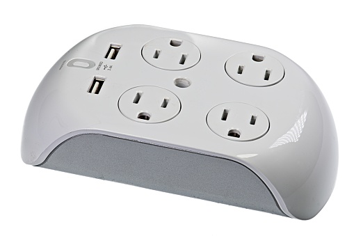 Power Bar with USB Chargers on a White Background