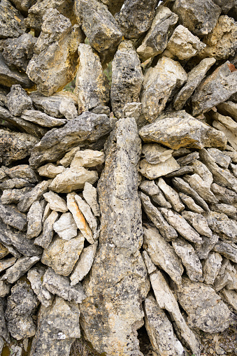 Detail of an old stone wall on the island Cres, Croatia