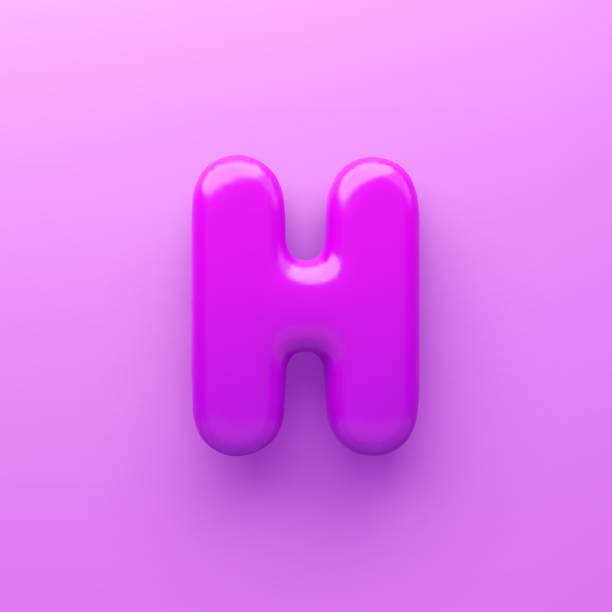 istock 3D Purple letter H with a glossy surface on a purple background . 1796562870