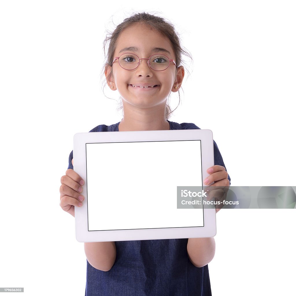 Enfant avec écran vide tablette pc - Photo de Tablette numérique libre de droits
