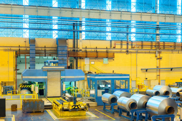 istock Machinery and aluminum rolls at an aluminum Rolling Mill 1796569408