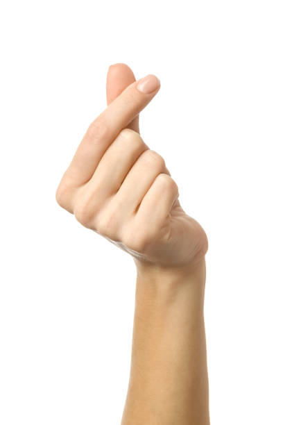 istock Finger heart. Woman hand gesturing isolated on white 1796587201