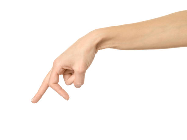 istock Walking hand. Woman hand gesturing isolated on white 1796587832