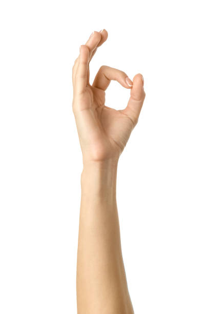 istock Ok sign. Woman hand gesturing isolated on white 1796589574