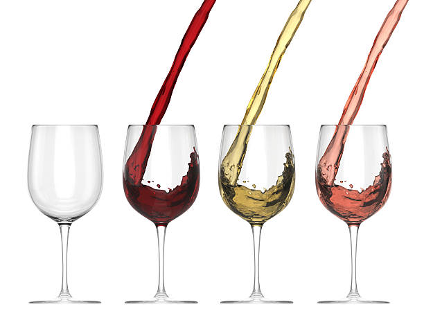 Wine Pouring Into Glass - Set stock photo
