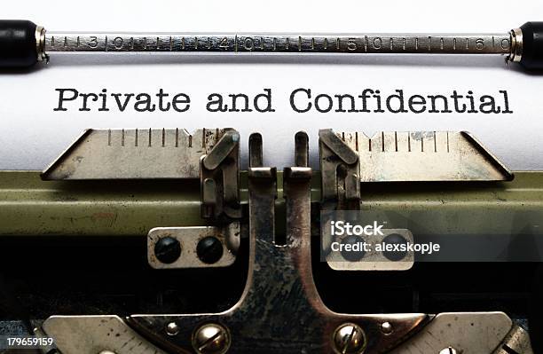 Private And Confidential Stock Photo - Download Image Now - Classified Ad, Confidential - Single Word, Typewriter