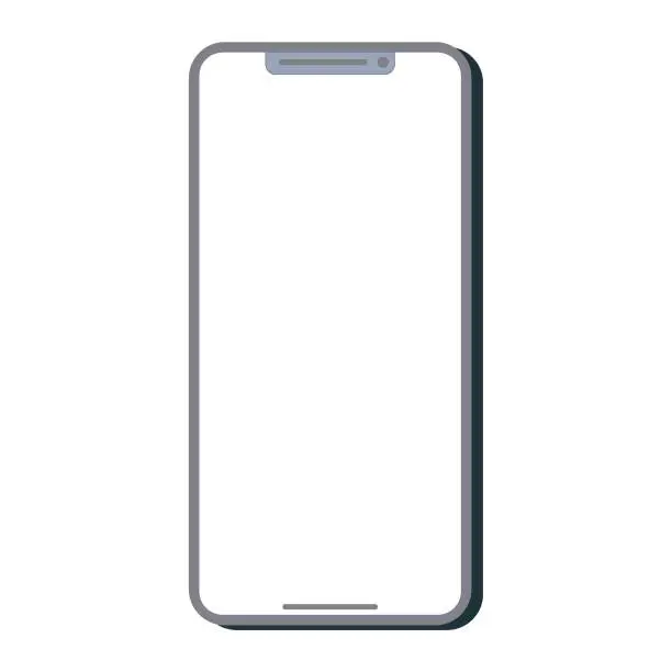 Vector illustration of Phone mockup wireframe similar to iphone