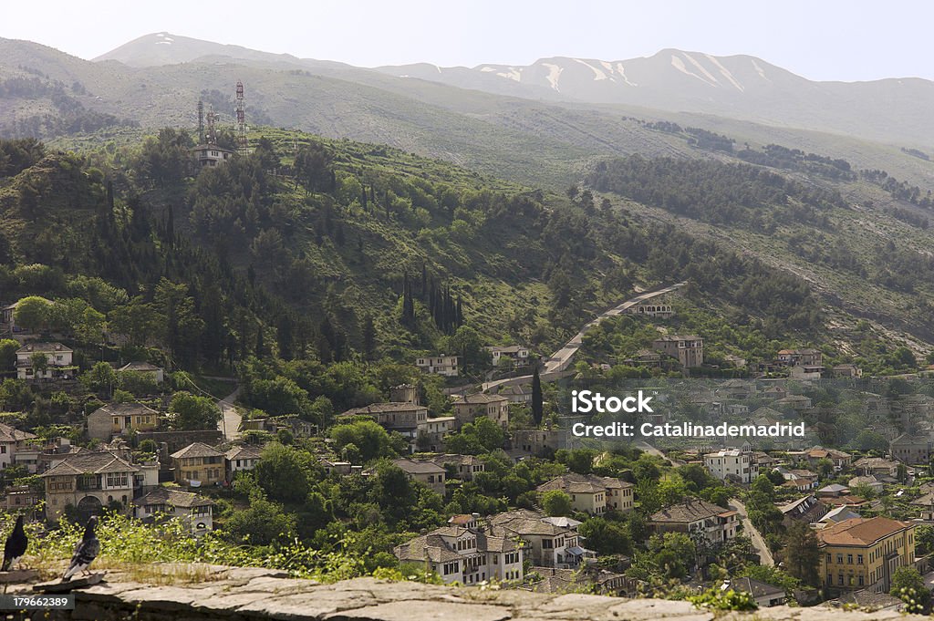 Gjirokaster de la vue sur le château, l'Albanie - Photo de Albanie libre de droits