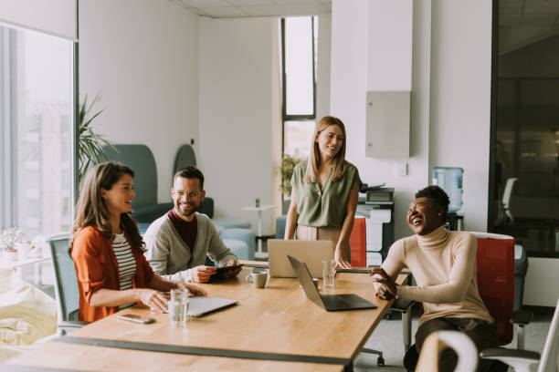 istock Young multiethnic startup team working in the modern office 1796630863