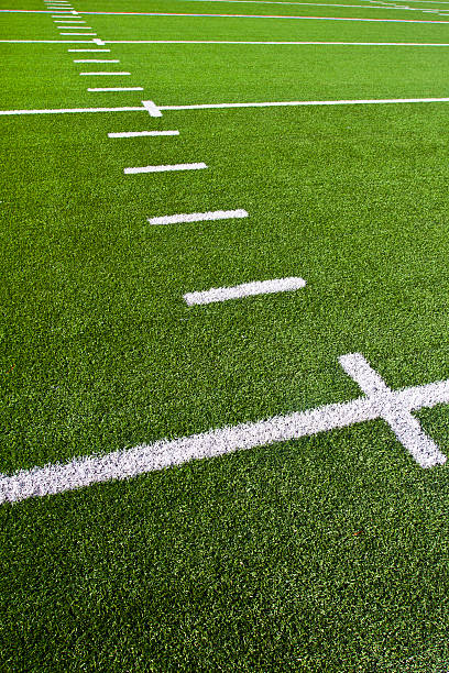 フットボールフィールドハッシュマーク) - soccer soccer field grass american football ストックフォトと画像