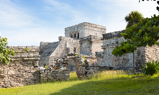 Mayan ruins of Tulum and paradise beach - Quintana Roo state, Yucatan Peninsula, Mexico.