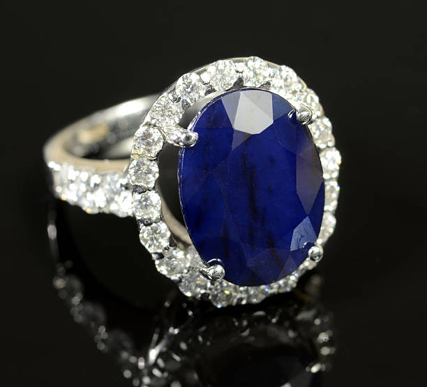 istock Woman's Sapphire, Diamond and White Gold Wedding Ring 179668596