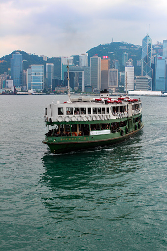 A star ferry crossing Victoria Harbour.