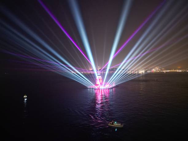 istock Maiden's Tower Drone View at Night 1796738903