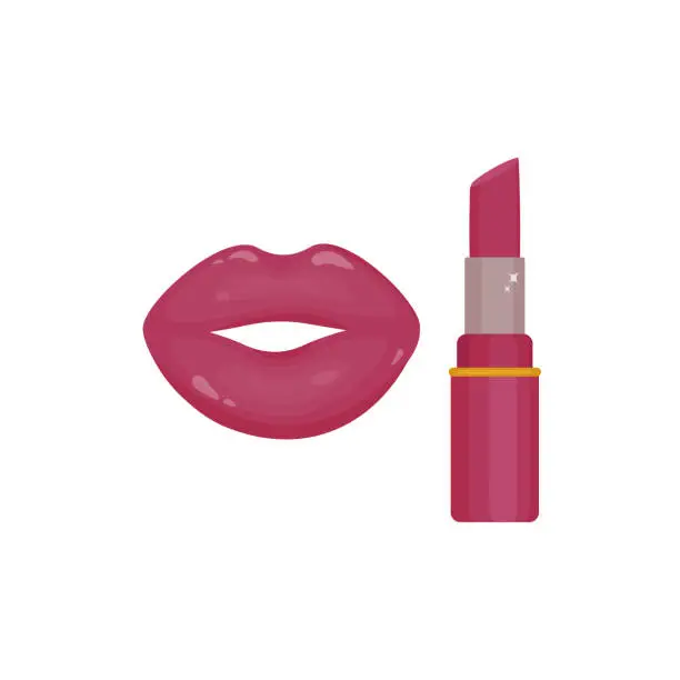 Vector illustration of pink lipstick