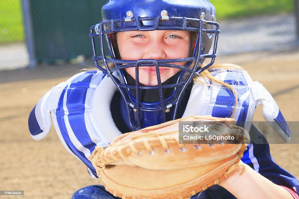 Catcher de Baseball-fille - Photo de Baseball libre de droits