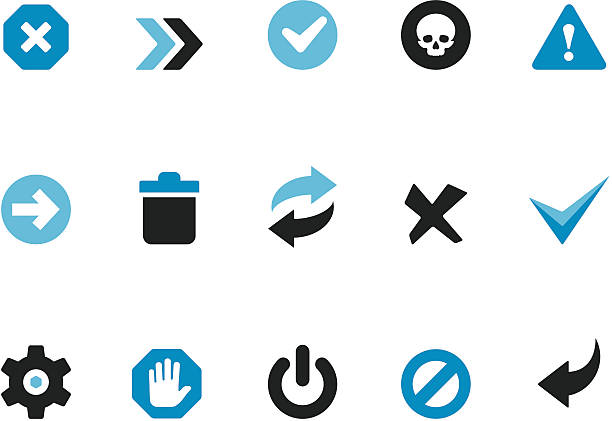 Interface buttons / Coolico icons Coolico collection - Interface button icons. cross off stock illustrations