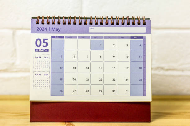 istock Desk calendar for May 2024 on the table. 1796770231