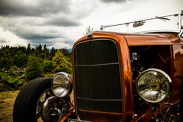 istock front grill of classic car 179677189