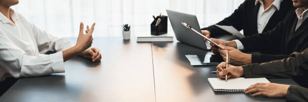 istock Candidate and interviewers discuss work experience in job interview. Prodigy 1796775329