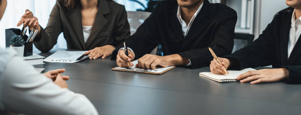 istock Candidate and interviewers discuss work experience in job interview. Prodigy 1796793616