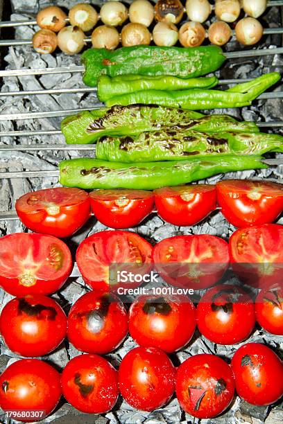 Vegetables On The Barbecue Stock Photo - Download Image Now - Barbecue Grill, Coal, Concepts