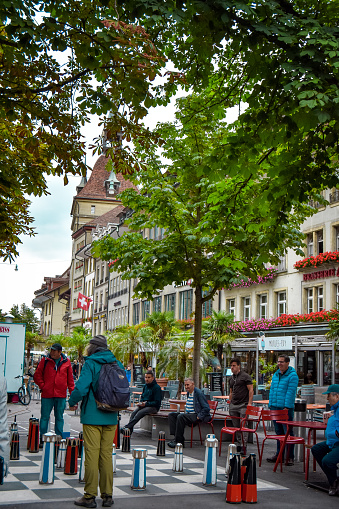Bern, Switzerland, Europe., September 5, 2019:  The daily life of the streets of Bern