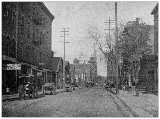 istock Antique image of Hampden County, Massachusetts: Springfield, Bridge Street 1796851601