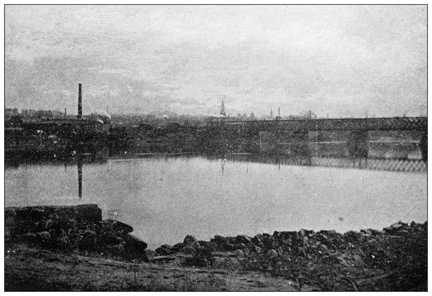 istock Antique image of Hampden County, Massachusetts: Springfield, River 1796852724