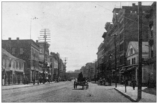 istock Antique image of Hampden County, Massachusetts: Springfield, Main street 1796858786