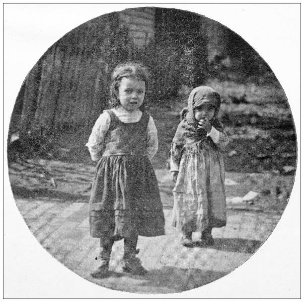 istock Antique image of Hampden County, Massachusetts: Springfield, Little girls 1796859323