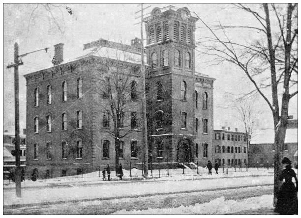 istock Antique image of Hampden County, Massachusetts: Springfield, Hooker School 1796864318