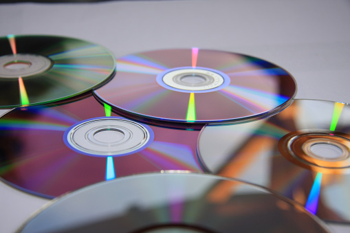 Compact disc isolated on white with clipping paths