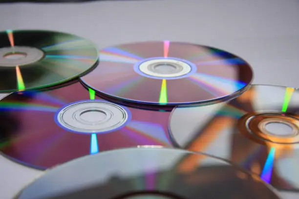 Photo of empty CD's and DVD's