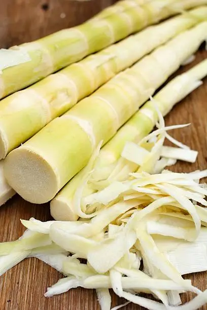 Yellow bamboo shoot food asia