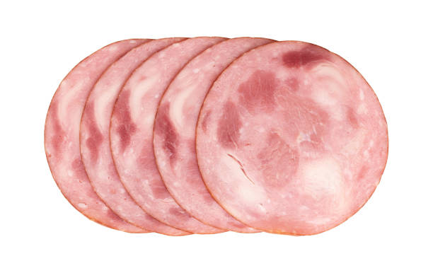 istock ham cut into pieces isolated on white background 1796944632