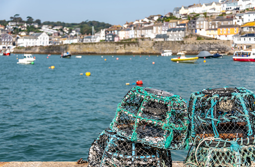 Lobster pots on the quay in Mevagissey