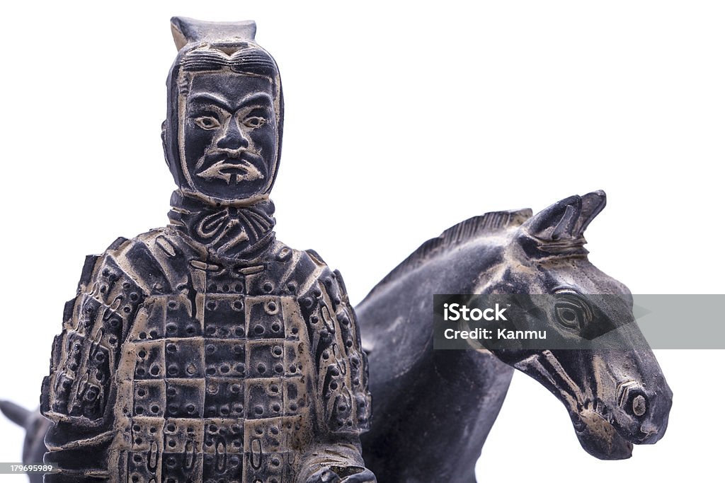 Terra Cotta Guerreiros, isolado em fundo branco - Royalty-free Antigo Foto de stock