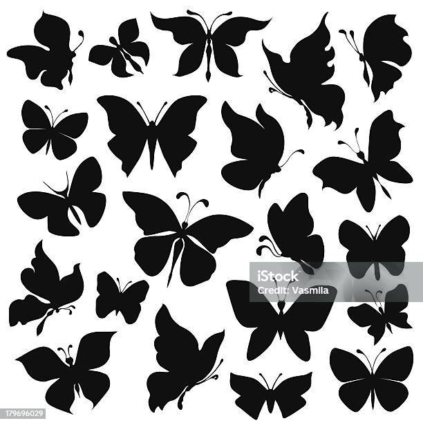 Farfalla - Immagini vettoriali stock e altre immagini di Gruppo di oggetti - Gruppo di oggetti, Schizzo, Tatuaggio