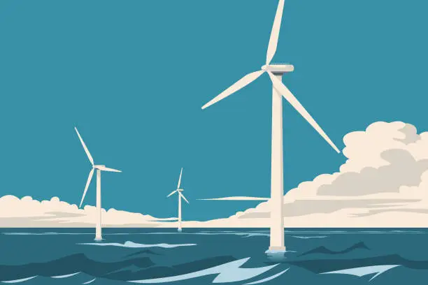 Vector illustration of Wind generator