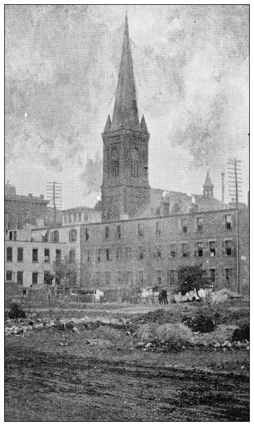istock Antique image of Hampden County, Massachusetts: Springfield, Lower Bridge Street 1796975389